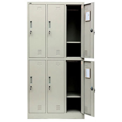 Metal Depolama Soyunma Dolabı 6 Kapılı D450mm Çelik Ofis Mobilyaları