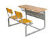 Dayanıklı Çelik Okul Mobilyaları Metal Çerçeve Kombine Çift Öğrenci Masası ve Sandalye