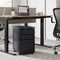 Siyah Çelik Ofis Mobilyaları Tekerlekler ile 3 Çekmeceli Dosya Dolabı